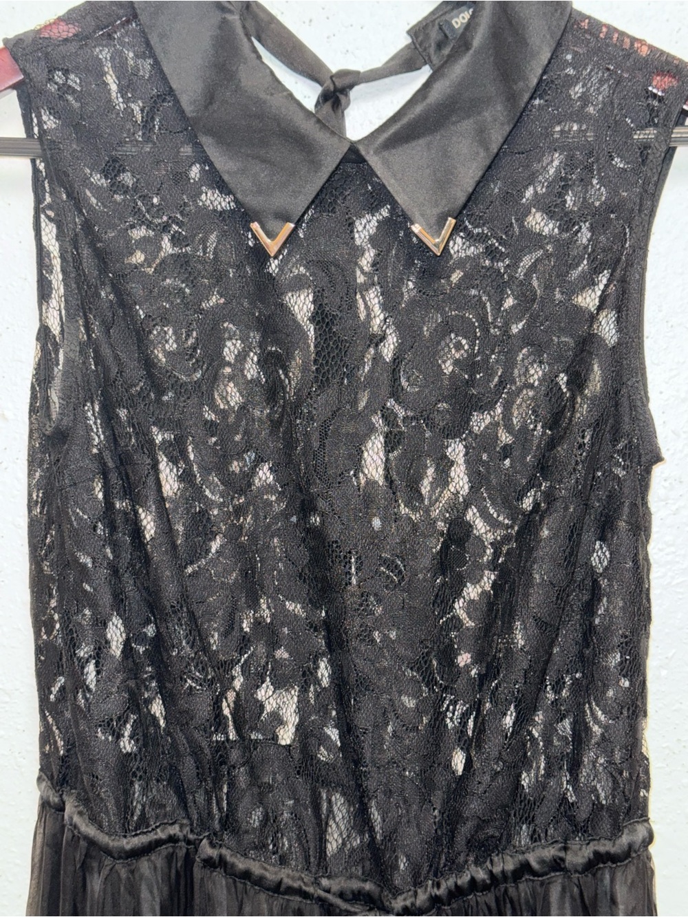 Dolce & Gabbana Black Lace & Chiffon Midi Dress - Picture 8 of 12